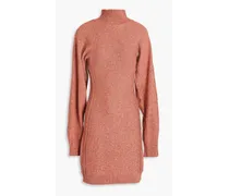 Wool turtleneck mini dress - Red