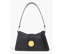 Baguette woven leather shoulder bag - Black