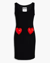 Moschino Appliquéd crepe mini dress - Black Black