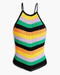 Maje Striped crochet halterneck top - Multicolor Multicolor