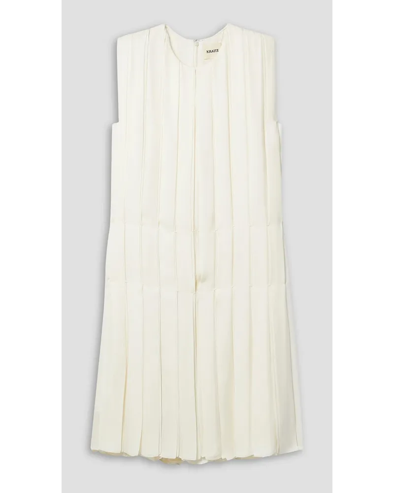 KHAITE Blaz pleated silk midi dress - White White