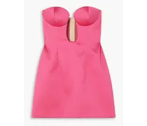 Strapless satin-twill mini dress - Pink