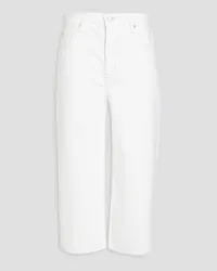 Frame Denim Cropped high-rise wide-leg jeans - White White