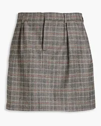 Brunello Cucinelli Prince of Wales checked wool and cashmere-blend tweed mini skirt - Brown Brown