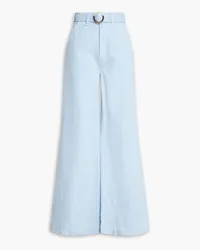 Mother Sugar Cone belted high-rise wide-leg jeans - Blue Blue