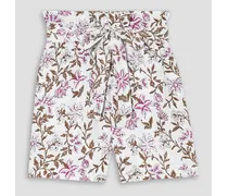 Lucia floral-print linen shorts - Brown