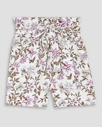 Hannah Lucia floral-print linen shorts - Brown Brown