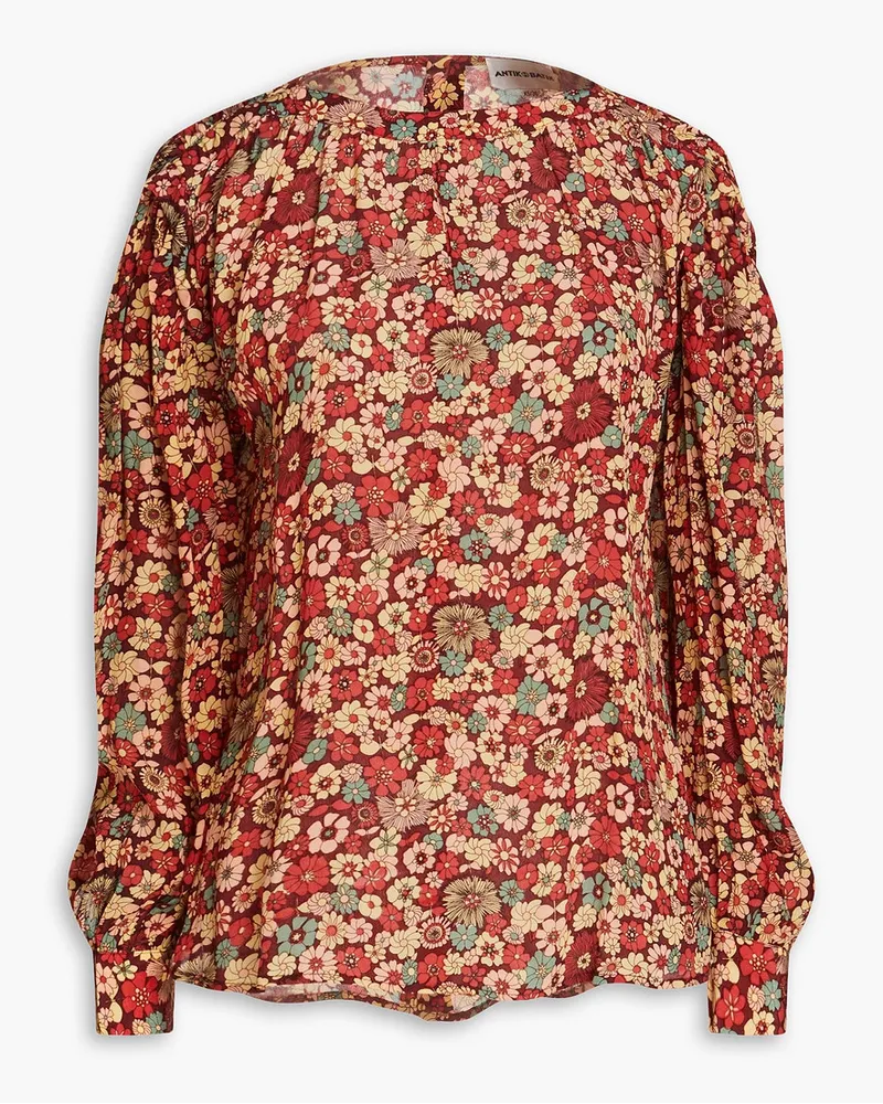 Antik Batik Colline floral-print crepe de chine blouse - Burgundy Burgundy