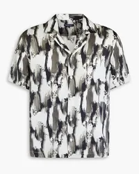 Frescobol Carioca Roberto printed silk-satin shirt - Gray Gray