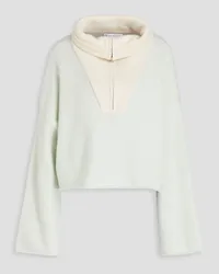 J.W.Anderson Cropped wool and cashmere-blend half-zip sweater - White White