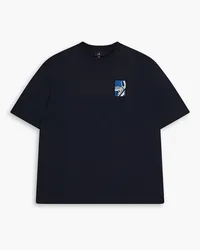 Dunhill Printed cotton-jersey T-shirt - Blue Blue