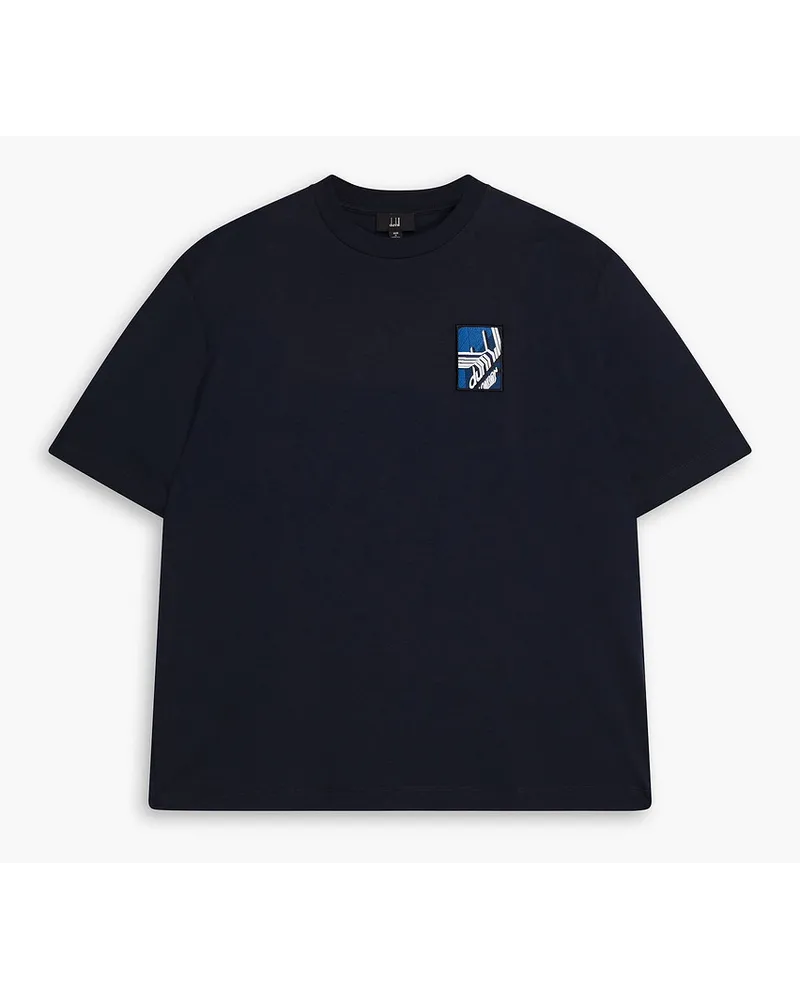 Dunhill Printed cotton-jersey T-shirt - Blue Blue