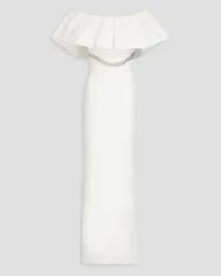 Rebecca Vallance Alpine off-the-shoulder taffeta-paneled crepe bridal gown - White White