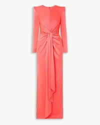 Alex Perry Graves tie-front satin-crepe gown - Orange Orange