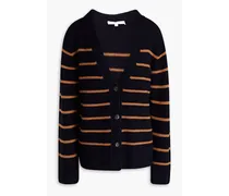 Striped wool and cashmere-blend cardigan - Blue