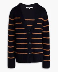 Vince Striped wool and cashmere-blend cardigan - Blue Blue