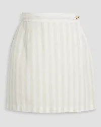 Onia Striped linen-blend mini wrap skirt - White White