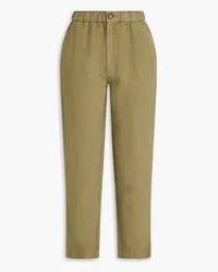 Alex Mill Linen, Tencel and cotton-blend twill straight-leg pants - Green Green