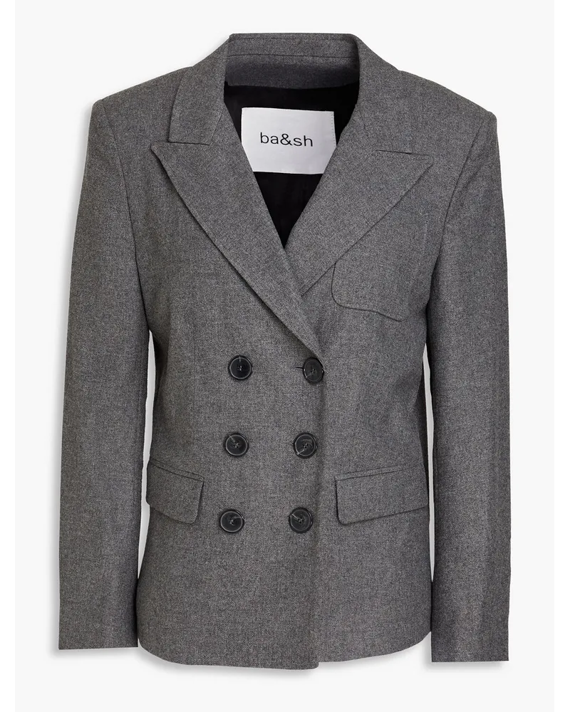 ba&sh Bazra double-breasted mélange flannel blazer - Gray Gray