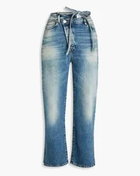 3x1 Belted faded high-rise straight-leg jeans - Blue Blue