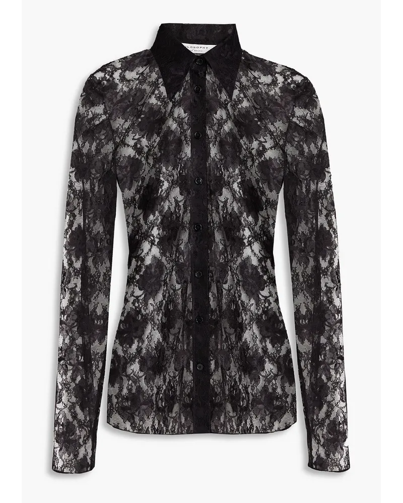 Philosophy Di Lorenzo Serafini Chantilly lace shirt - Black Black