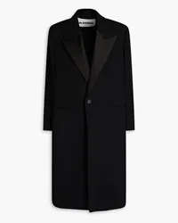 Jil Sander Silk-satin trimmed grain de poudre wool coat - Black Black