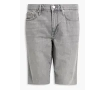 L'Homme distressed denim shorts - Gray