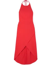 Alice + Olivia Alice Olivia - Kristy wrap-effect crepe halterneck dress - Red Red