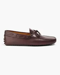 TOD'S Leather driving shoes - Burgundy Burgundy