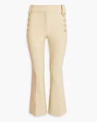 Derek Lam Button-embellished cotton-blend twill kick-flare pants - Neutral Neutral