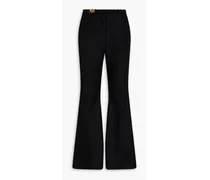 Wool and mohair-blend flared pants - Black