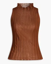 LVIR Ribbed-knit turtleneck top - Brown Brown