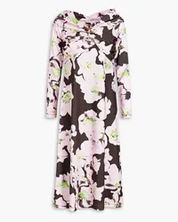 Stine Goya Twist-front printed jersey dress - Pink Pink