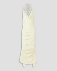 A.W.A.K.E. Asymmetric draped stretch-crepe gown - White White