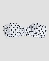 Caroline Constas Leila gathered polka-dot bandeau bikini top - White White