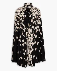 Valentino Garavani Floral-print silk crepe de chine dress - Black Black