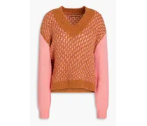 Two-tone knitted sweater - Pink