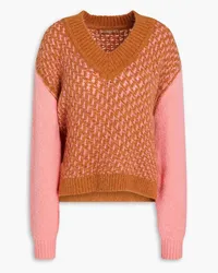 REJINA PYO Two-tone knitted sweater - Pink Pink