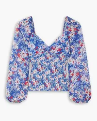 RIXO Bridgette floral-print georgette blouse - Blue Blue