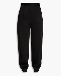 Sandro Satin-crepe tapered pants - Black Black