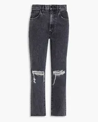 SLVRLAKE Dylan distressed high-rise slim-leg jeans - Gray Gray