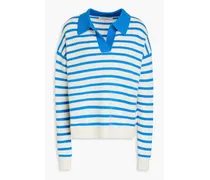 Striped wool and cashmere-blend sweater - Blue