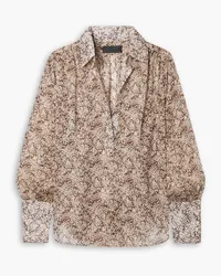 Nili Lotan Colleen floral-print silk-georgette blouse - Neutral Neutral