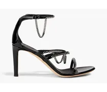 Catena chain-embellished patent leather sandals - Black
