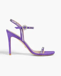 Stuart Weitzman Gem Cut 100 embellished suede sandals - Purple Purple