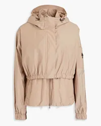 Brunello Cucinelli Convertible bead-embellished shell hooded jacket - Neutral Neutral