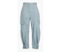 Tory Burch Cotton-twill cargo pants - Blue Blue