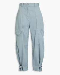 Tory Burch Cotton-twill cargo pants - Blue Blue