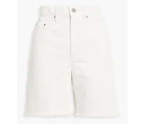 Tyler frayed denim shorts - White