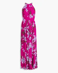 Diane von Furstenberg Ziva floral-print crepe de chine maxi dress - Purple Purple